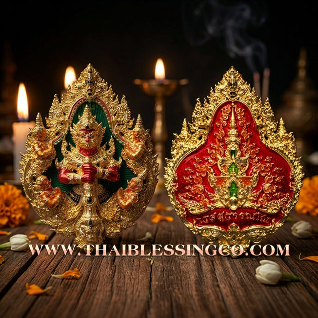 ✨ The "Wessuwanno" Sovereign Gilded Deity: Supreme Cast Buddhist Art — Gold-Plated Bronze with Sacred Longya Enamel — Dual-Consecrated for Infinite Wealth, Absolute Protection, and Royal Command
