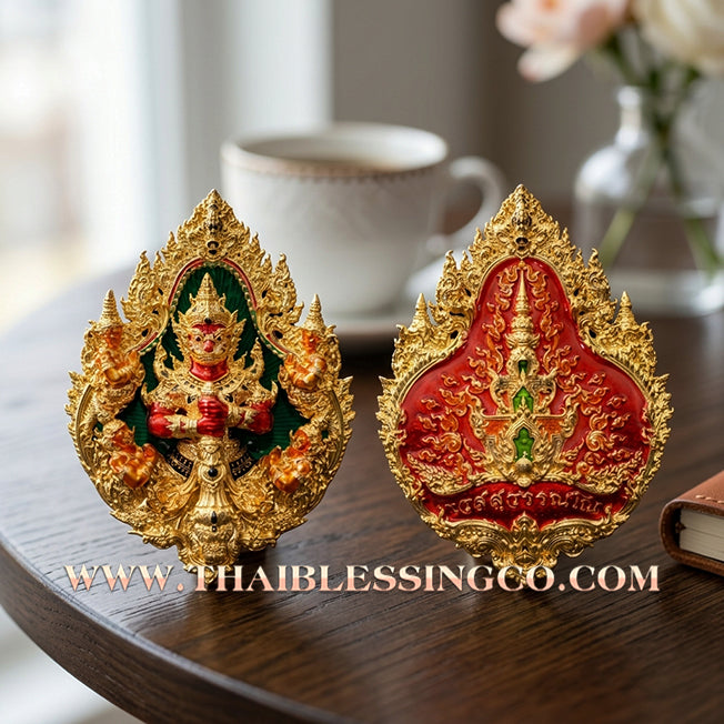 ✨ The "Wessuwanno" Sovereign Gilded Deity: Supreme Cast Buddhist Art — Gold-Plated Bronze with Sacred Longya Enamel — Dual-Consecrated for Infinite Wealth, Absolute Protection, and Royal Command