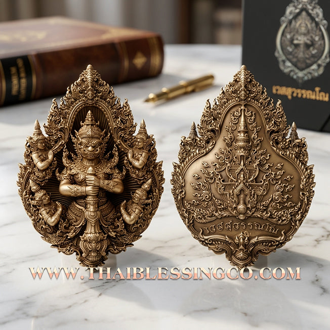✨ The "Wessuwanno" Sovereign Guardian: Masterpiece Buddhist Art Edition — Elegant Satin Bronze Finish — Dual-Consecrated for Absolute Protection, Commanding Authority, and Infinite Wealth