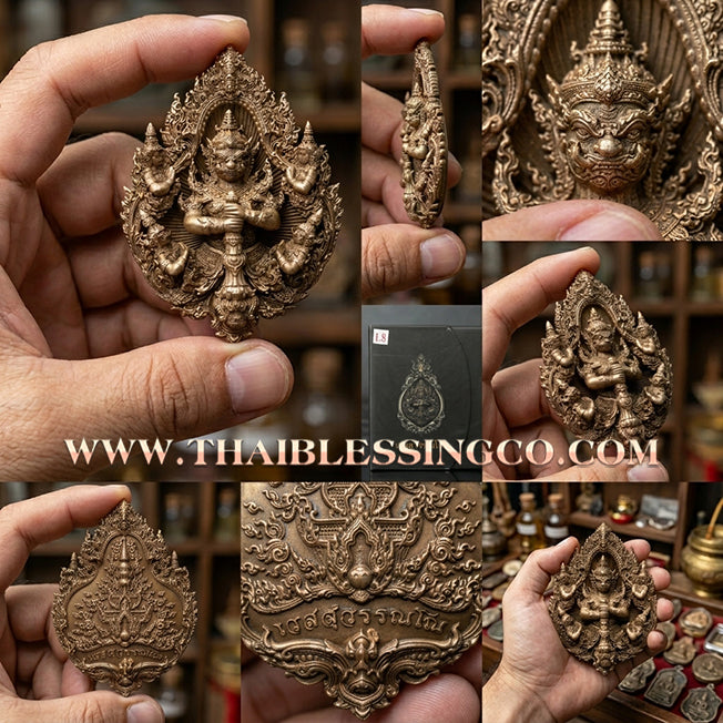 ✨ The "Wessuwanno" Sovereign Guardian: Masterpiece Buddhist Art Edition — Elegant Satin Bronze Finish — Dual-Consecrated for Absolute Protection, Commanding Authority, and Infinite Wealth