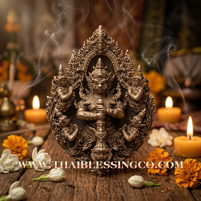 ✨ The "Wessuwanno" Sovereign Guardian: Masterpiece Buddhist Art Edition — Elegant Satin Bronze Finish — Dual-Consecrated for Absolute Protection, Commanding Authority, and Infinite Wealth
