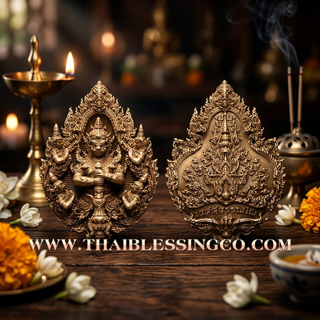 ✨ The "Wessuwanno" Sovereign Guardian: Masterpiece Buddhist Art Edition — Elegant Satin Bronze Finish — Dual-Consecrated for Absolute Protection, Commanding Authority, and Infinite Wealth
