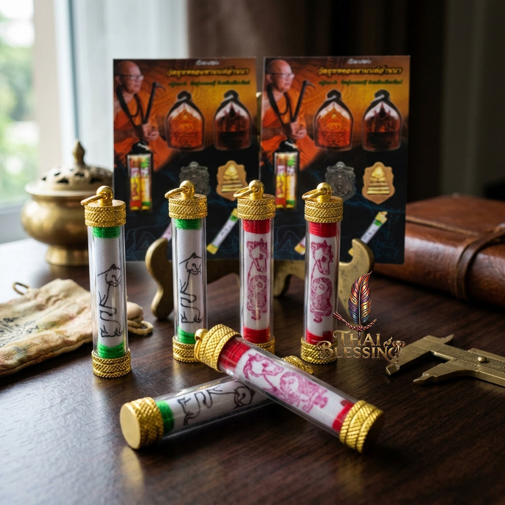 🔱 The Necromantic Grimoire Scrolls: Dual Engines of Lethal Charm & Capital Inflow – Kruba Tao (Wat Thung Setthi) 2566 – The Ultimate 5.0cm Lanna Corpse-Cloth Talismans for Absolute Mind Control & Infinite Patronage!