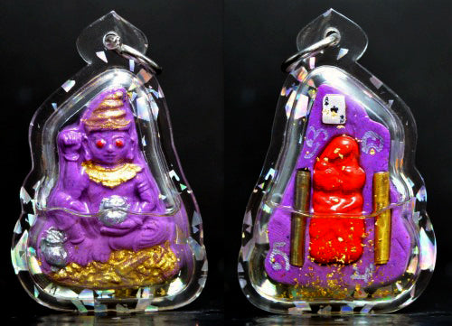✨ The Sovereign Phor Ngur "Nuea Duang" Destiny-Master: Authentic Phra Arjan Pom Khmer-Lanna Sacred Purple Charm Talisman Infused with Primordial Attraction Oil for Infinite Lust, Luck, and Unstoppable Success Waterproof Casing