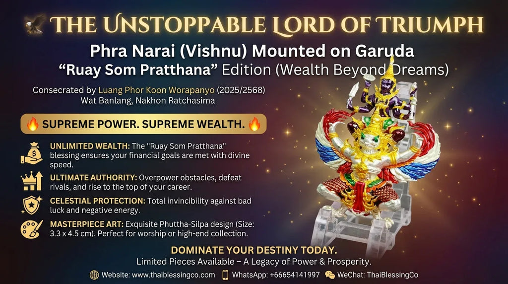 🦅 AstraSovereign: The Vishnu-Garuda "Universal Abundance" Statuette (2025 Collector’s Edition by Luang Phor Koon, Wat Banglang)