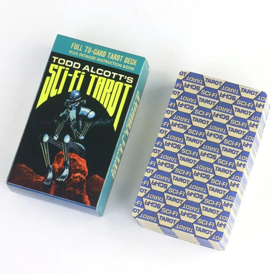 🚀 Todd Alcott's Sci-Fi Tarot Deck – 78 Cards Rider Waite Inspired Futuristic Space-Age Art Compact 10.3 x 6 cm Includes Divination Guidebook