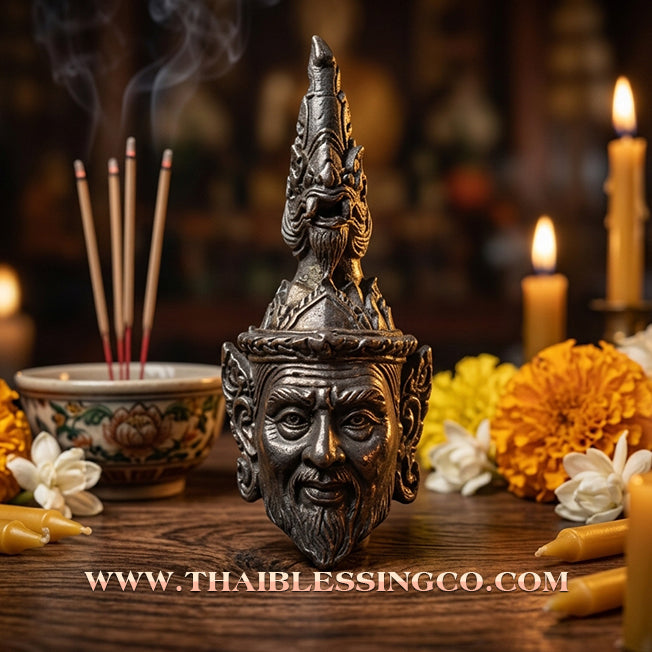 ✨ 🐍 Transcendent Wealth & Infinite Protection: The Sovereign Golden Naga Hermit (Ruesi Bhujong Nakaraj) Ancient Copper Alchemy Thai Amulet for Abundance, Success, and Spiritual Guardian Shield (Wat Khoke 2014 Edition) 🐍 ✨
