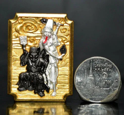 🔖 Celebrate New Beginnings – Dual Fate “Two Lands” Lucky Guard Token by Pa Than Phong, Wat Jang for Protection, Luck & Spiritual Balance