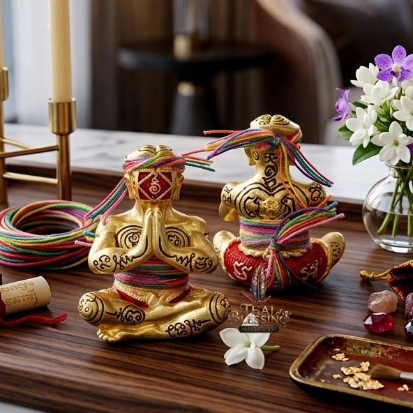 ✨ [Ultimate Seduction & Wealth] Sacred Hun Payon "Satur 5" (Saturday 5th) Gold-Plated Enamel Talisman – Master-Blessed by Luang Pu Nen Kaew, Wat Udom Phraisonthi (2024 Rare Edition)