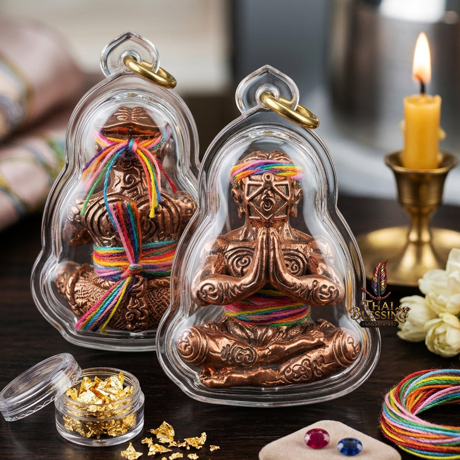 ✨ [Ultimate Seduction & Wealth] Sacred Hun Payon "Satur 5" (Saturday 5th) Polished Bronze Talisman – Master-Blessed by Luang Pu Nen Kaew, Wat Udom Phraisonthi (2024 Rare Edition)