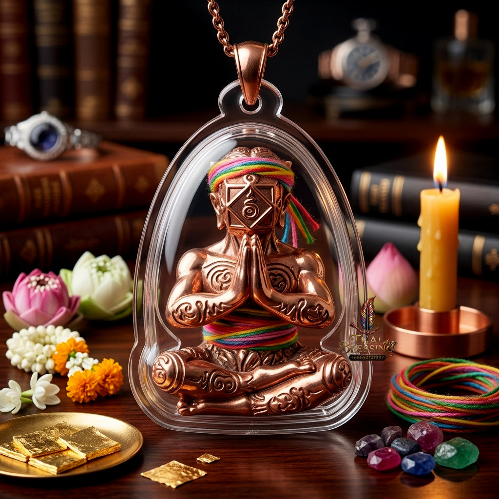 ✨ [Ultimate Seduction & Wealth] Sacred Hun Payon "Satur 5" (Saturday 5th) Polished Bronze Talisman – Master-Blessed by Luang Pu Nen Kaew, Wat Udom Phraisonthi (2024 Rare Edition)