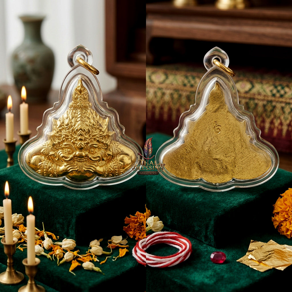✨ [Ultimate Wealth-Magnet] Sacred Phra Rahu "Asurin" (Titan of Fortune) Brass Talisman – Master-Blessed by Kruba Khamfan, Wat Kor Chok (2019 "Kod-Ruay" - Extremely Rich Edition)