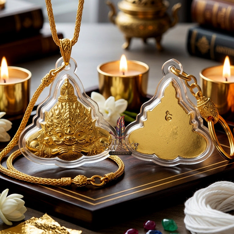 ✨ [Ultimate Wealth-Magnet] Sacred Phra Rahu "Asurin" (Titan of Fortune) Brass Talisman – Master-Blessed by Kruba Khamfan, Wat Kor Chok (2019 "Kod-Ruay" - Extremely Rich Edition)