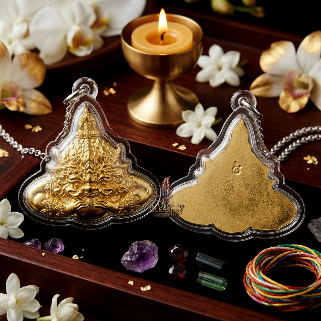 ✨ [Ultimate Wealth-Magnet] Sacred Phra Rahu "Asurin" (Titan of Fortune) Brass Talisman – Master-Blessed by Kruba Khamfan, Wat Kor Chok (2019 "Kod-Ruay" - Extremely Rich Edition)