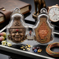 ✨ [Ultimate Wealth-Magnet] Sacred Phra Rahu "Asurin" (Titan of Fortune) Pink-Gold Plated Copper Talisman – Master-Blessed by Kruba Khamfan, Wat Kor Chok (2019 "Kod-Ruay" - Extremely Rich Edition)