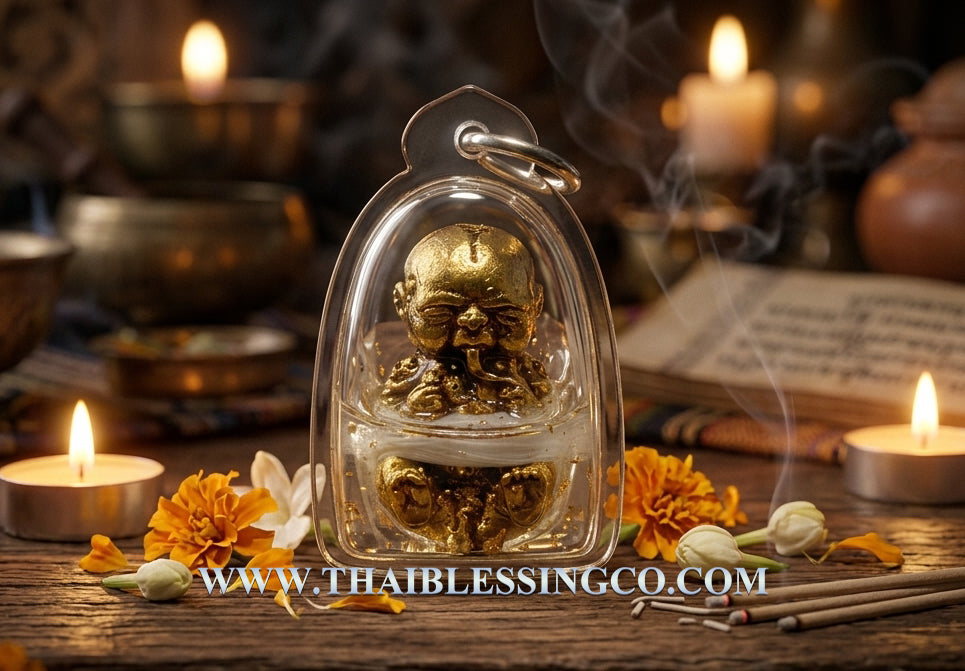 ✨ Ultra-Wealth Attraction Kumantong "Mahaprosperity" Suckling Wealth Edition: 2026 Sacred Oil Infused Spirit Child for Infinite Abundance and Business Success by Kruba Baeng, Wat Ban Tanot (Limited Collector’s Edition)