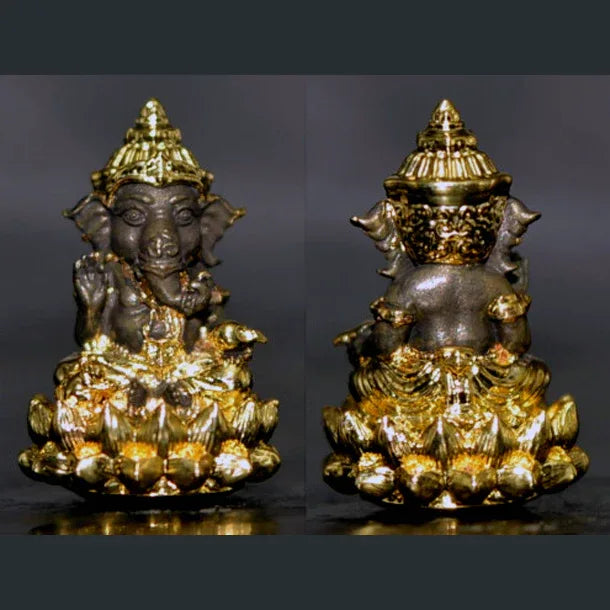 ✨ Blessings of Divine Wealth – Phra Pikanesorn Dual-Tone 2K Gold Amulet by Luang Pu Maen for Prosperity, Luck & Spiritual Power