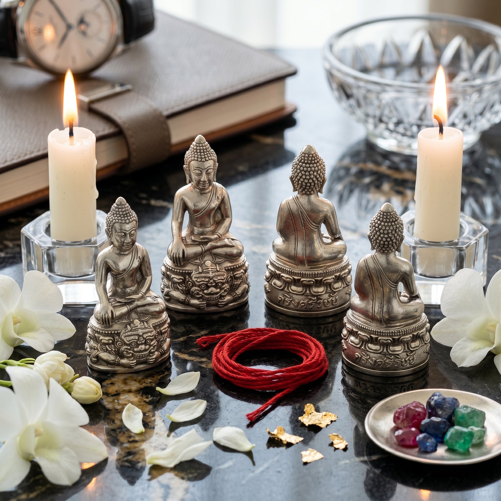 ✨👑🔔 Authentic Thai Amulet Sovereign Srivijaya Kring Node - Phor Than Kloi Thong Khao White Bronze Buddha, 2014 Heritage Asset