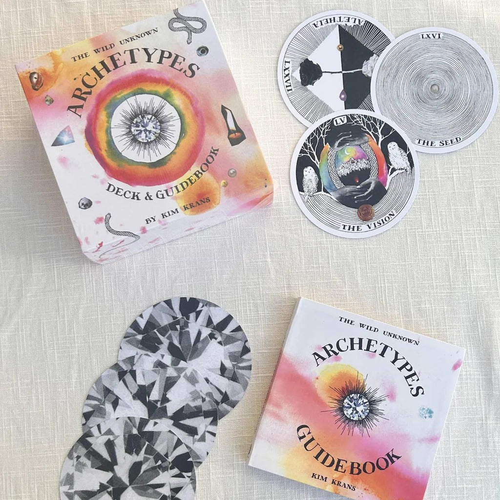 🌌 Wild Unknown Archetypes Oracle Deck – 78 Round Cards | Four Suits: The Selves, The Places, The Tools, The Initiations | Emotional & Mythic Symbols | 224-Page Hand-Lettered Guidebook | Meditation, Divination & Storytelling Deck