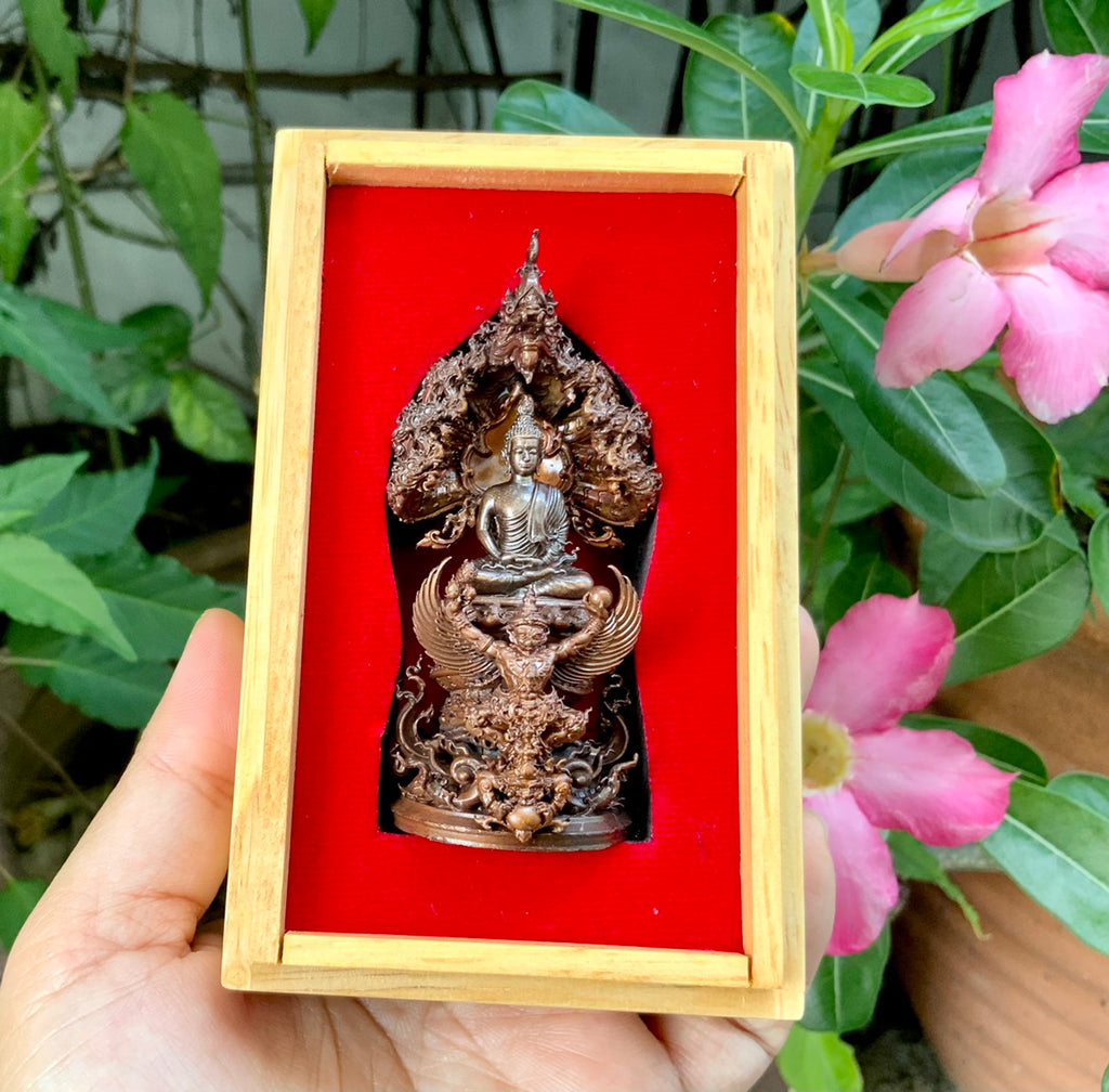 🐍 Phra Nak Prok "Phuttha Nuphap" Statue: 3-Inch Car Altar Size – Wild Copper (Maha Chanuan) – Ultimate Protection & Saturday Buddha