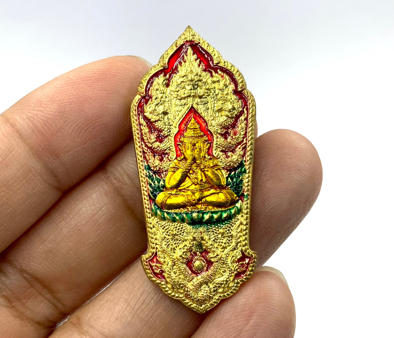 💰 "Millionaire Wealth" Coin Amulet: Maha Lap Sap Setthi Edition (2021) – Luang Pu Thip (Wat Pha Lat, Phayao) – Authentic Lanna Fortune Charm Red enamel gold