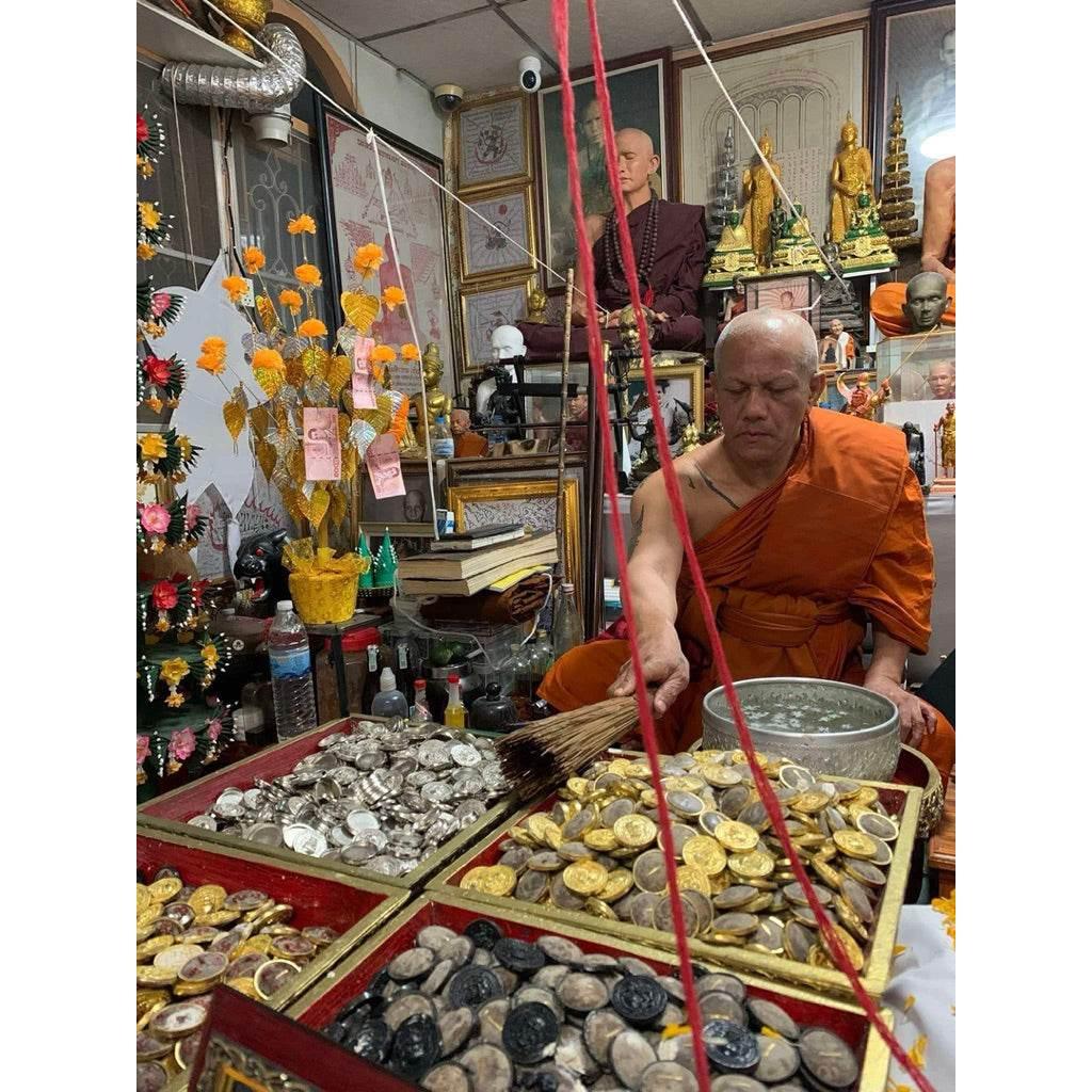 Ajahn Phanuthap Blessed Coin - Authentic Thai Amulet Whispering Spirit Coin