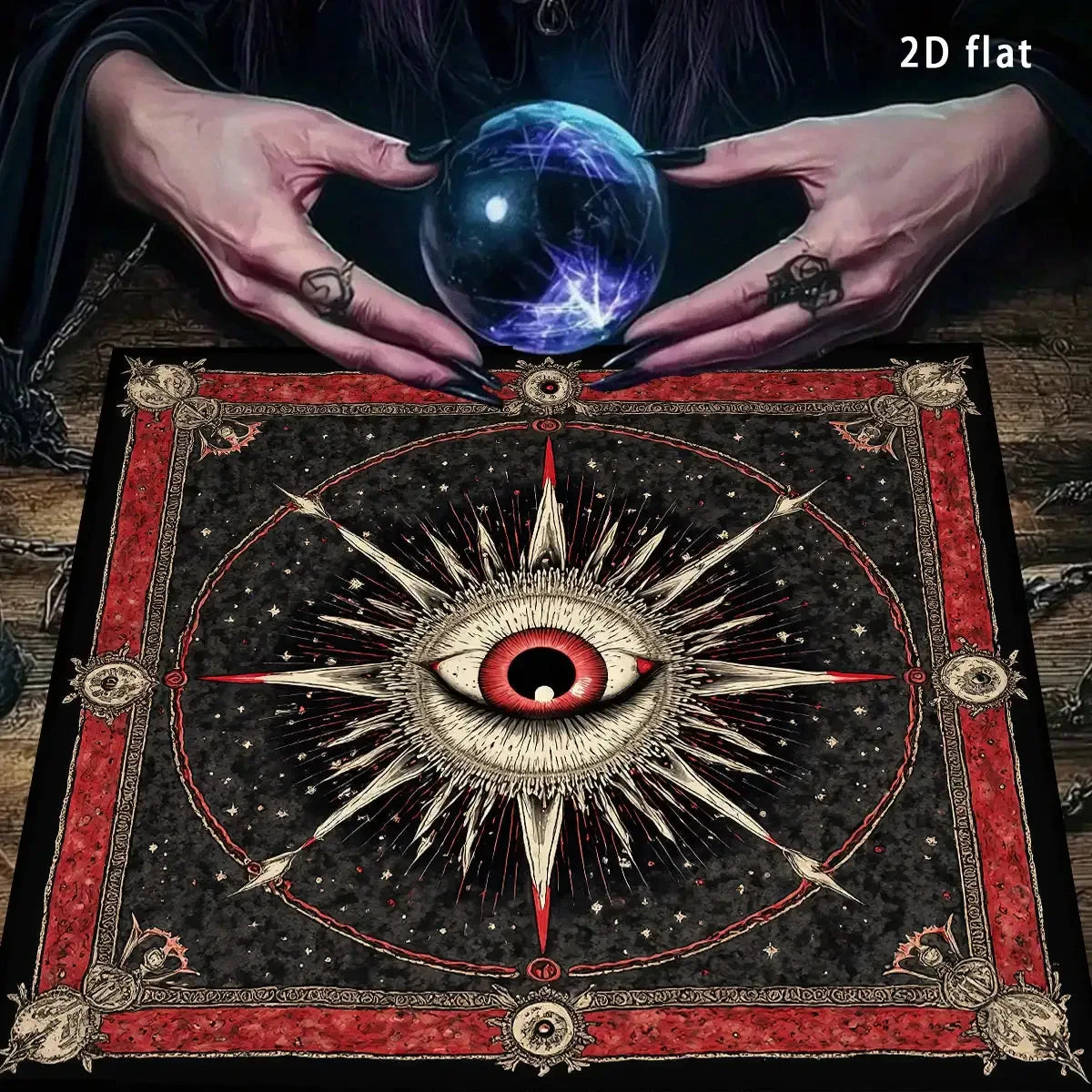 👁️All-seeing Eye Tarot Altar Cloth – Celestial Starry Sky Divination Table Cover for Sacred Tarot Spreads and Witchy Home Decor TLB (962)