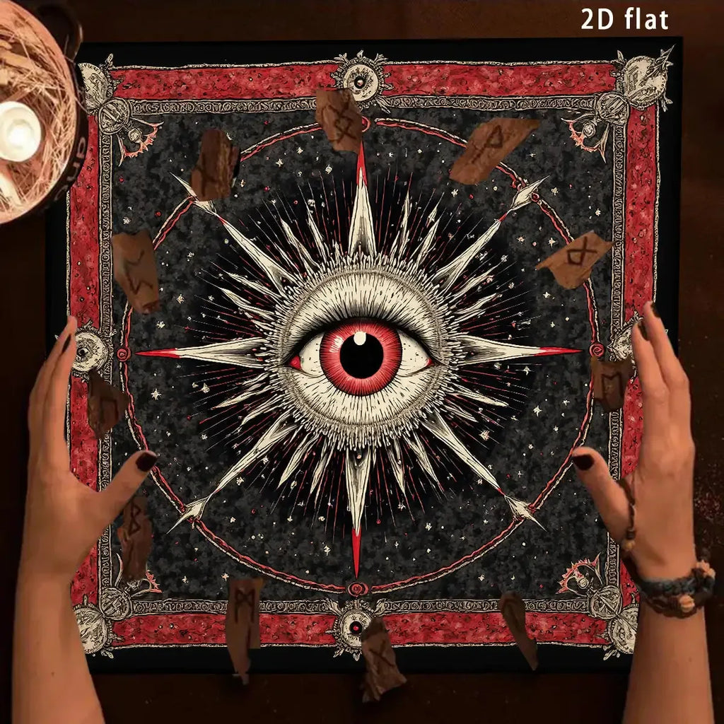 👁️All-seeing Eye Tarot Altar Cloth – Celestial Starry Sky Divination Table Cover for Sacred Tarot Spreads and Witchy Home Decor