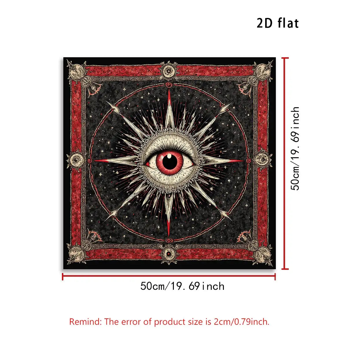 All-seeing Eye Tarot Card Tablecloth – Premium Polyester Altar Cloth with Cosmic Starry Sky and Esoteric Wings Design