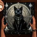 🌑Altar Table Cloth | Witchcraft Black Cat & Star Design | Tarot & Astrology Oracle Cards Pad | Home & Room Decor DT-241122000093 TLZB