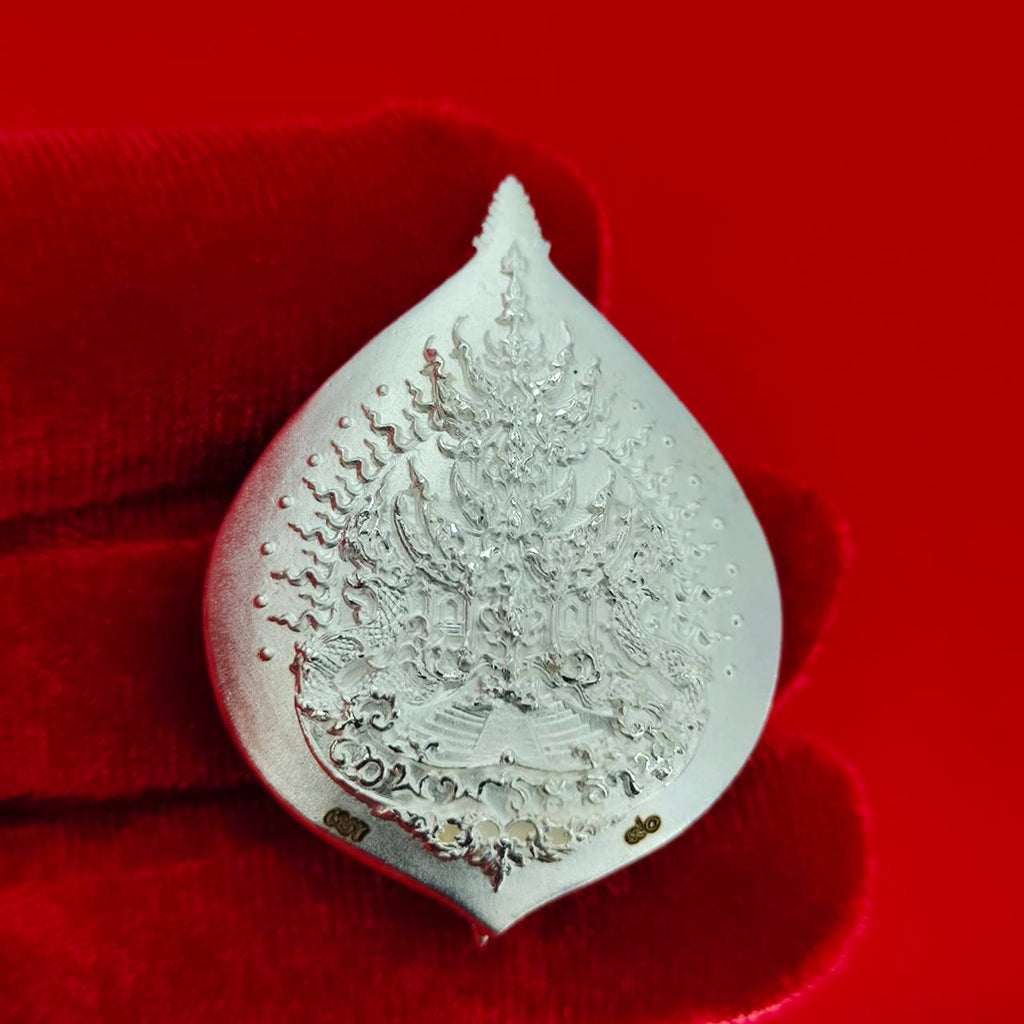 Silver Rahu amulet for fortune with intricate design, ideal for enhancing luck and protection.
