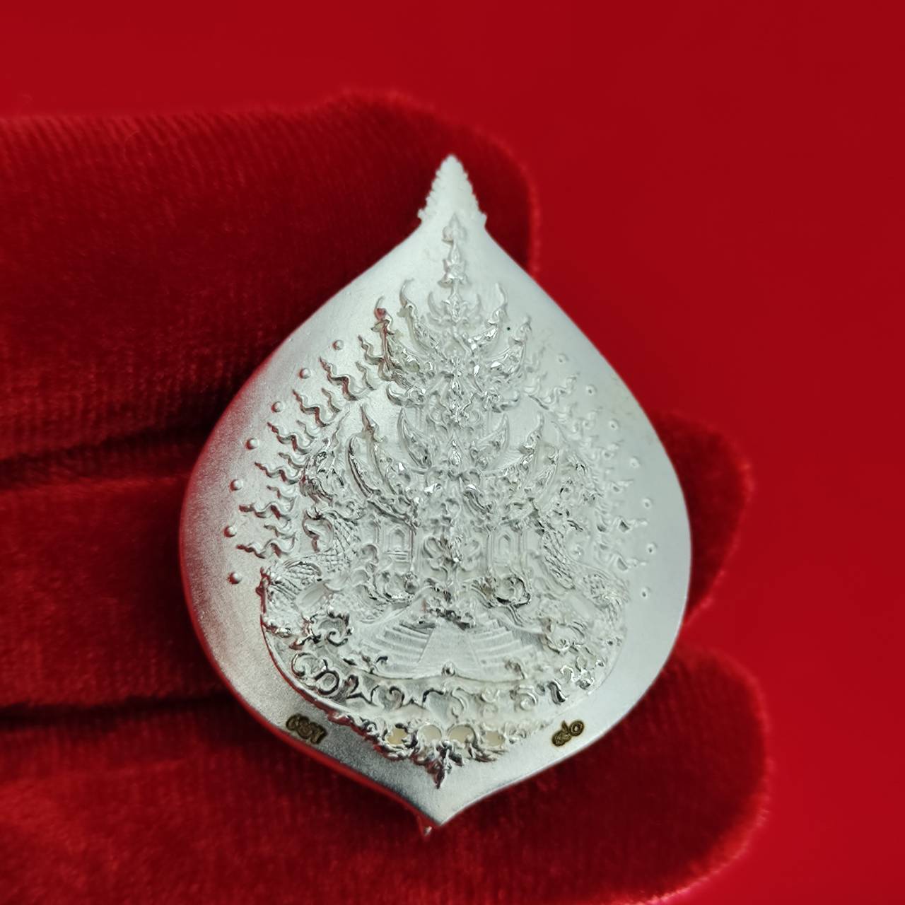 Silver Rahu amulet for fortune with intricate design, ideal for enhancing luck and protection.