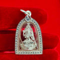 Brahma Naga Amulet for Prosperity, Wisdom, and Protection in Silver Frame Default Title