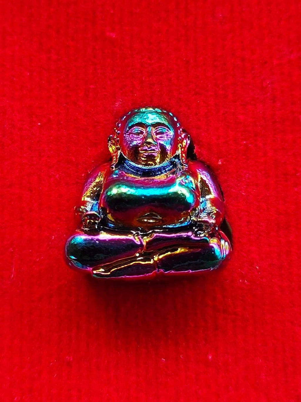 Sangkajai Buddha Amulet for Wealth - Chrome Finish | Thai Buddha Amulet for Wealth