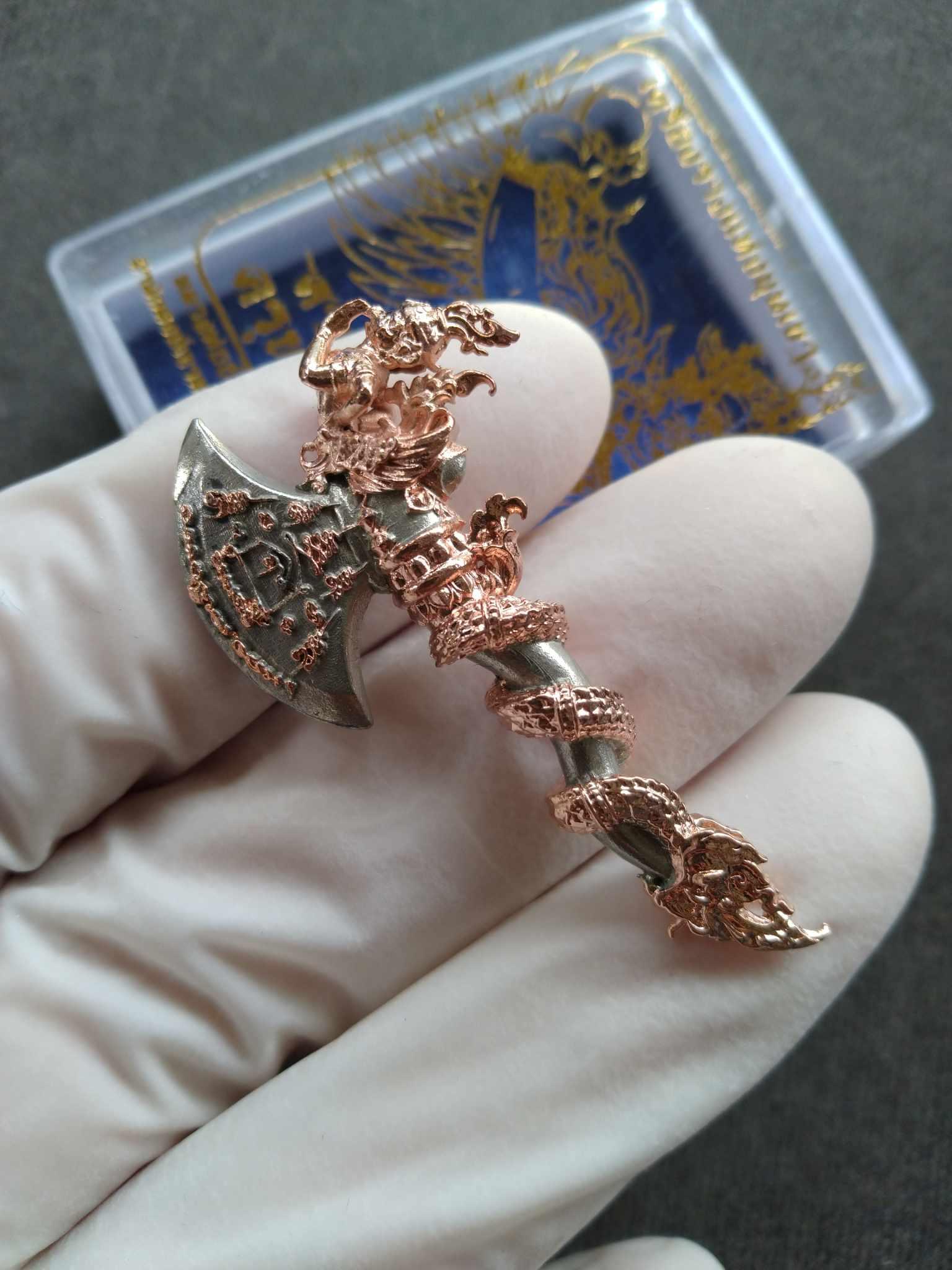 Sky Axe Amulet - Thai Blessing Co White-Gold Garuda Axe for Spiritual Protection & Fortune Default Title