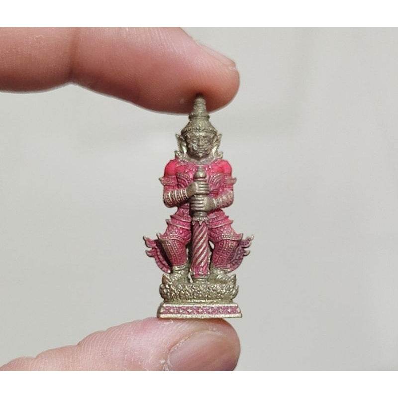 Thao Wessuwan Amulet - Thai Guardian for Wealth, Prosperity, and Protection อัลปาก้าลงยาชมพู