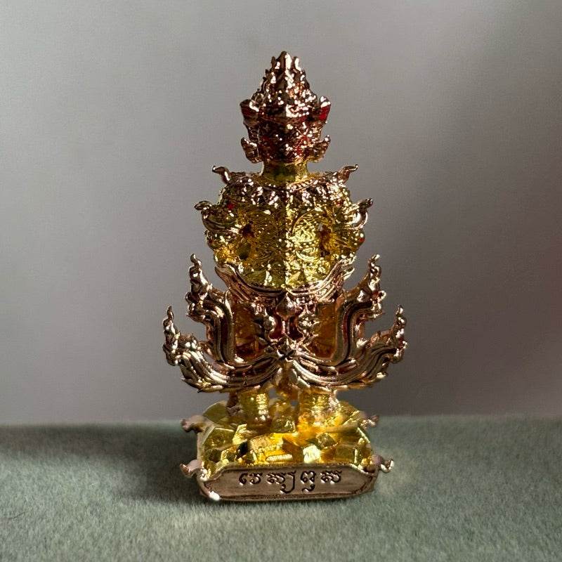 Thao Wessuwan amulet limited edition gold metal guardian statue for home altar by Thai Blessing Co