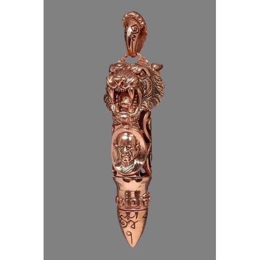 Thai Blessing Tiger King Amulet - Copper Amulet for Protection and Prosperity