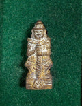 Two-Faced Phaya Wes Suwan Amulet with Silver Takrud from Wat Nai Tao ชนวน
