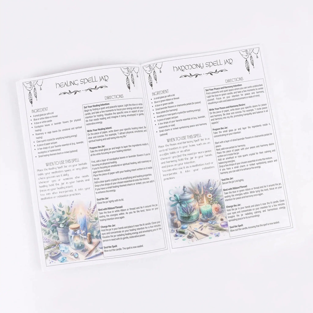 🌿 Ancient Herbal Magic Books – Two-Book Set with Delicate Illustrated Guides for Magical Herbs, Ideal for Birthdays, New Year & Party Decor