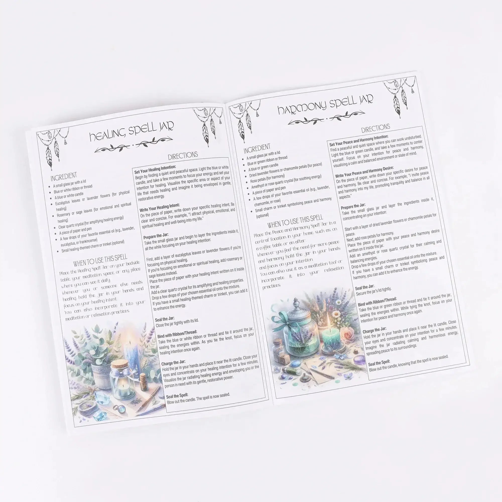 🌿 Ancient Herbal Magic Books – Two-Book Set with Delicate Illustrated Guides for Magical Herbs, Ideal for Birthdays, New Year & Party Decor