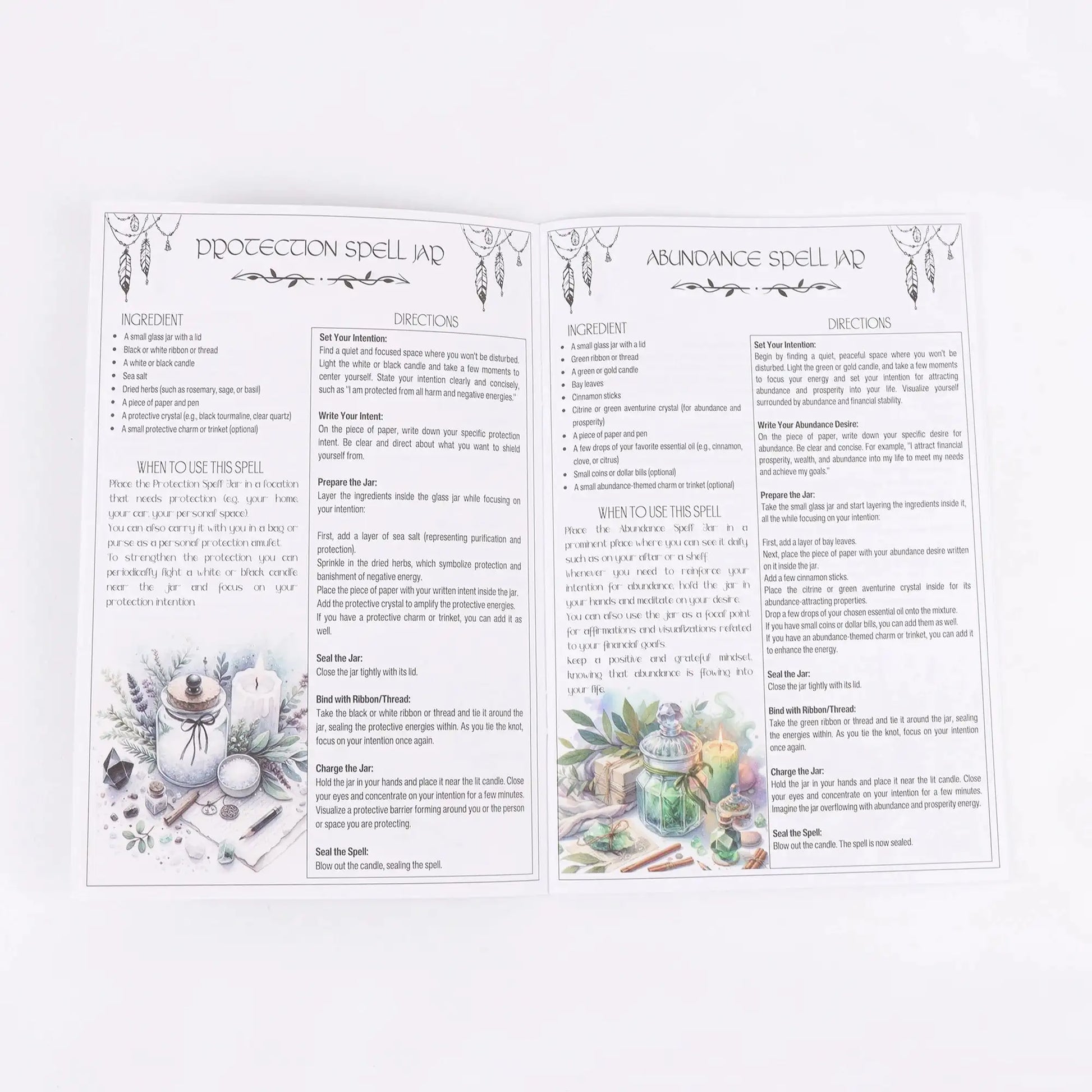 🌿 Ancient Herbal Magic Books – Two-Book Set with Delicate Illustrated Guides for Magical Herbs, Ideal for Birthdays, New Year & Party Decor