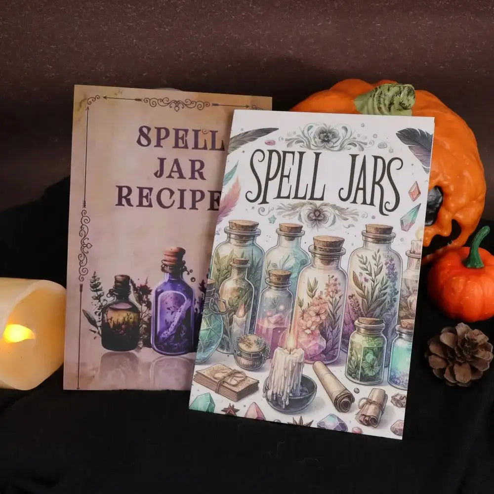 🌿 Ancient Herbal Magic Books – Two-Book Set with Delicate Illustrated Guides for Magical Herbs, Ideal for Birthdays, New Year & Party Decor