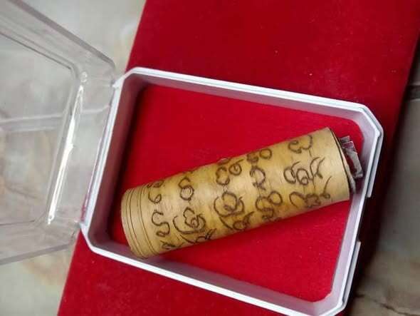 Ancient Takrut Bai Larn Amulet – Sacred Theravada Blessing by Luang Pu Sila with Incantations and Cord – Limited Release 2563