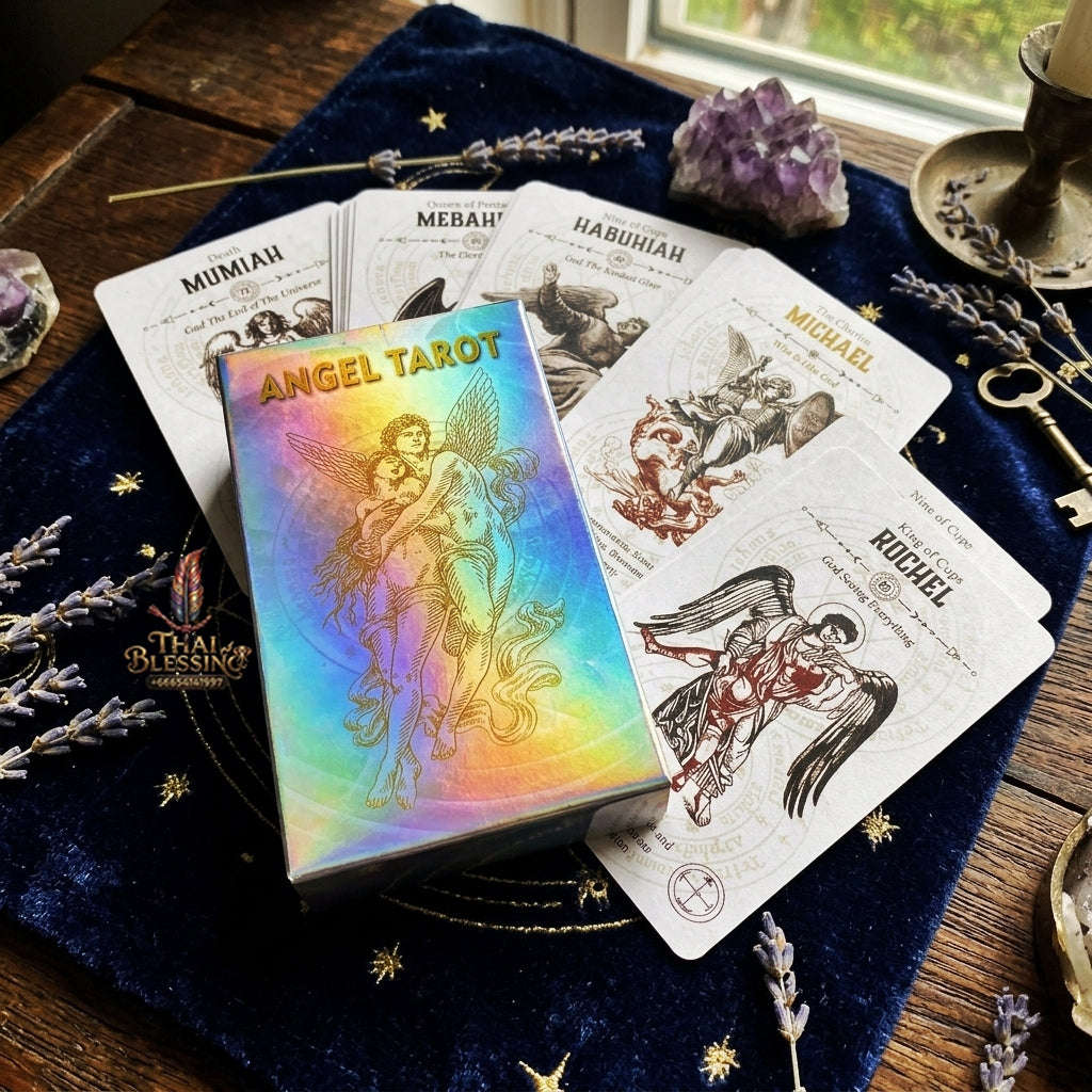 Angel Tarot Deck (Holographic Edition) - Angelic Sacred Symbolism & Esoteric Wisdom Cards for Romance, Intuitive Guidance, Divination & Tarot Collectors