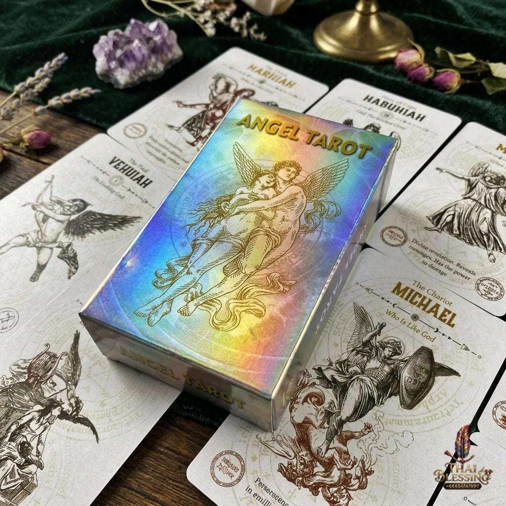 Angel Tarot Deck (Holographic Edition) - Angelic Sacred Symbolism & Esoteric Wisdom Cards for Romance, Intuitive Guidance, Divination & Tarot Collectors