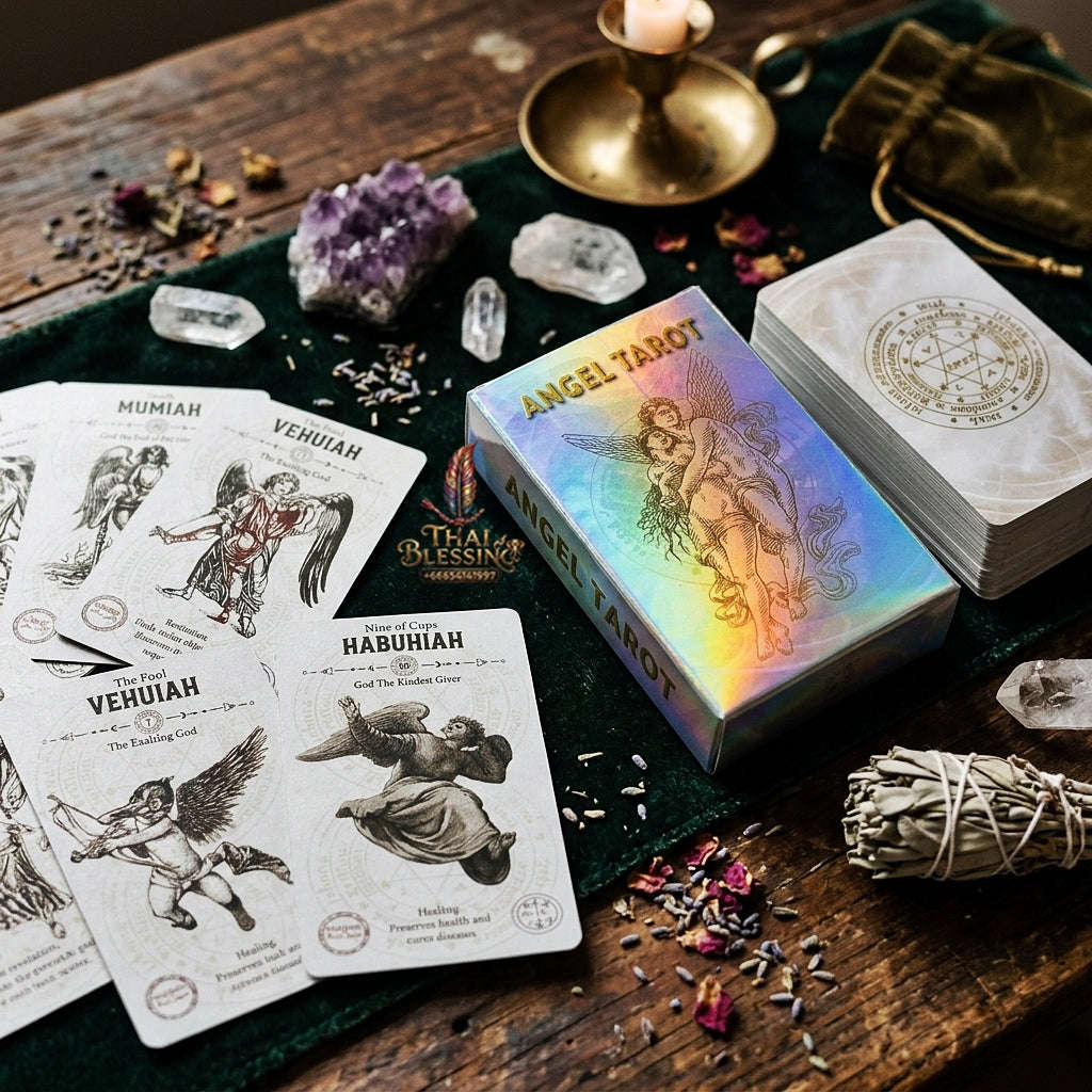 Angel Tarot Deck (Holographic Edition) - Angelic Sacred Symbolism & Esoteric Wisdom Cards for Romance, Intuitive Guidance, Divination & Tarot Collectors