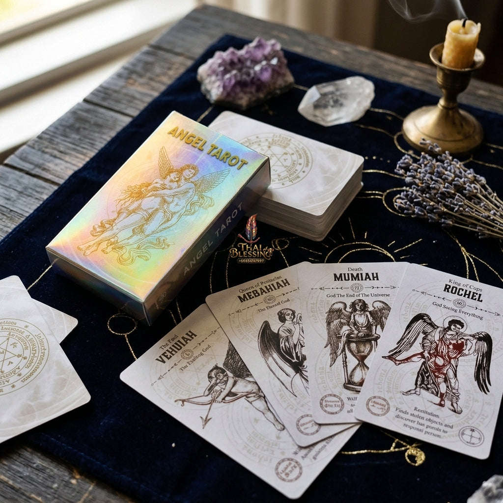Angel Tarot Deck (Holographic Edition) - Angelic Sacred Symbolism & Esoteric Wisdom Cards for Romance, Intuitive Guidance, Divination & Tarot Collectors