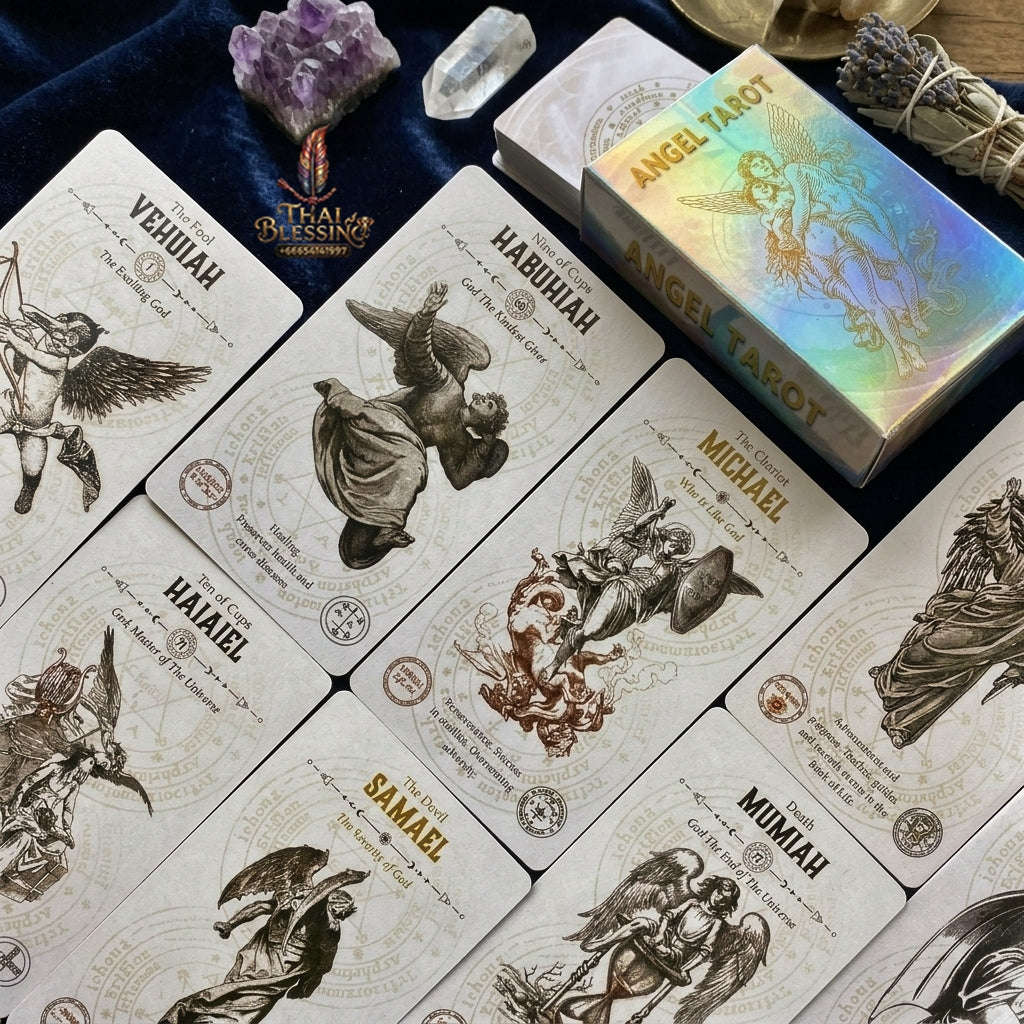 Angel Tarot Deck (Holographic Edition) - Angelic Sacred Symbolism & Esoteric Wisdom Cards for Romance, Intuitive Guidance, Divination & Tarot Collectors