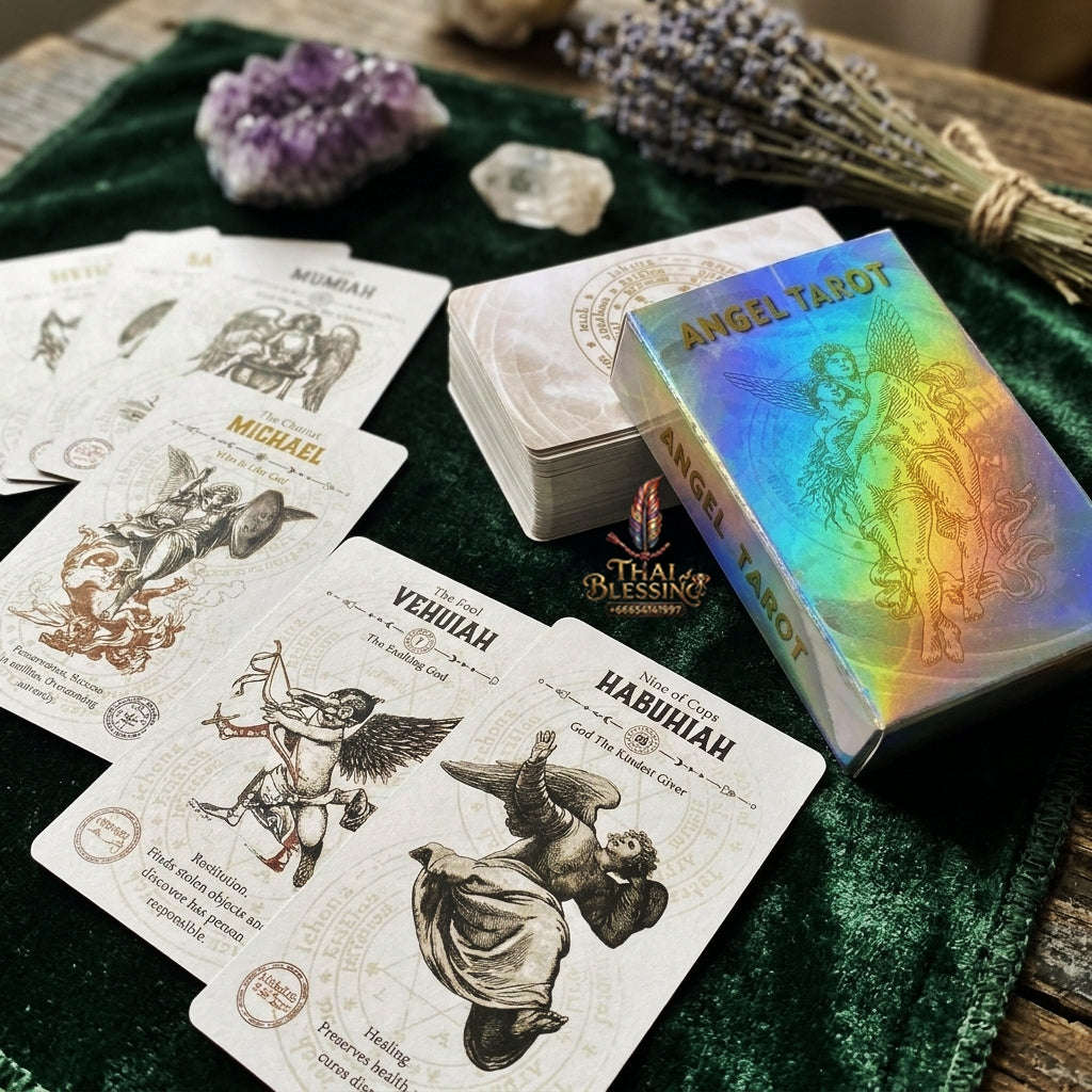 Angel Tarot Deck (Holographic Edition) - Angelic Sacred Symbolism & Esoteric Wisdom Cards for Romance, Intuitive Guidance, Divination & Tarot Collectors